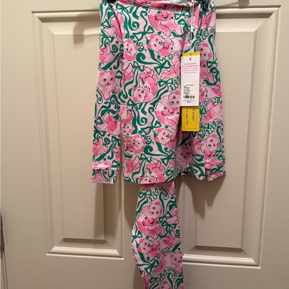 Lilly Pulitzer Pink and Green Kids Pajama Set